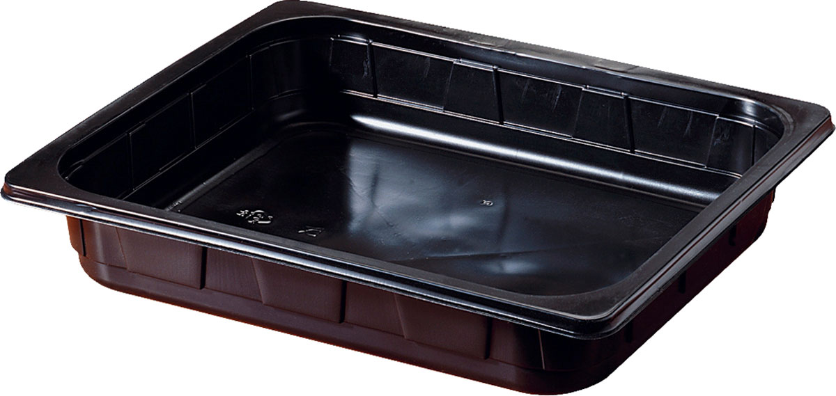 PP-Schale 1/2 GN 325×265×40 mm Schwarz ungeteilt