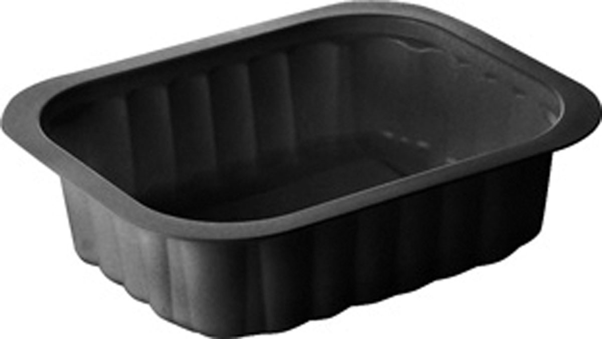 PP-Schälchen 138×114×35 mm Schwarz ungeteilt