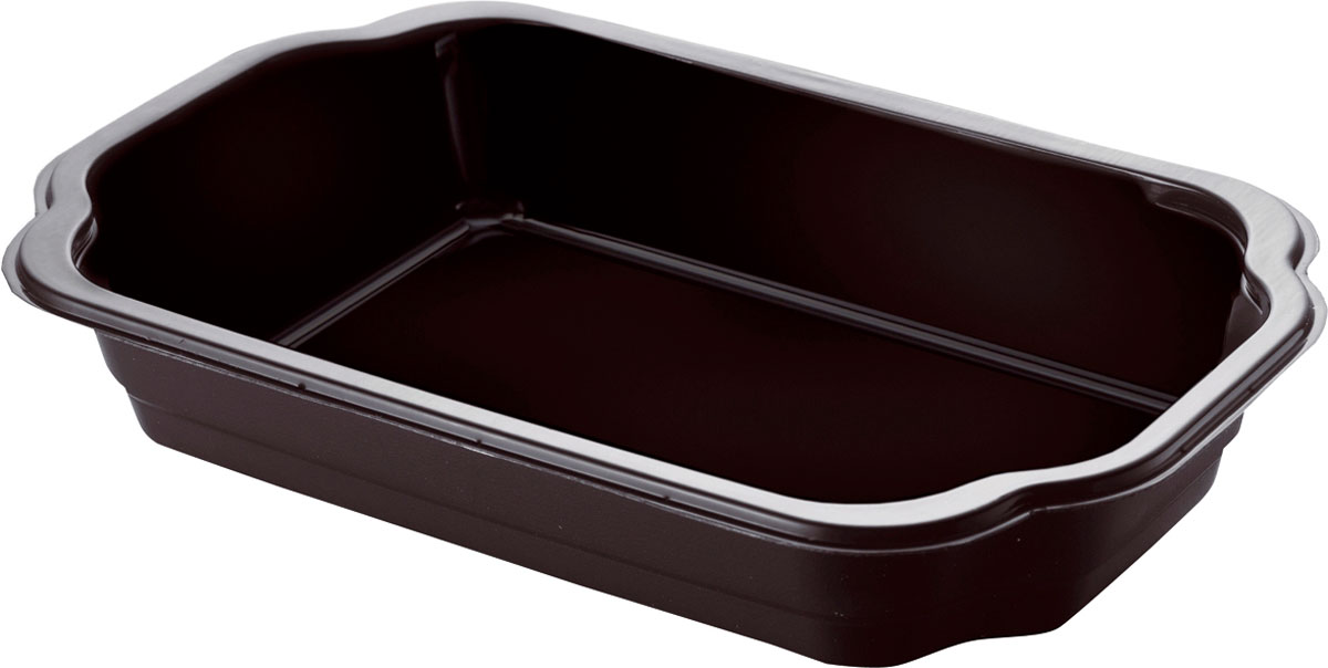 PP-Schale Take-Away 250×159×55 mm Schwarz ungeteilt