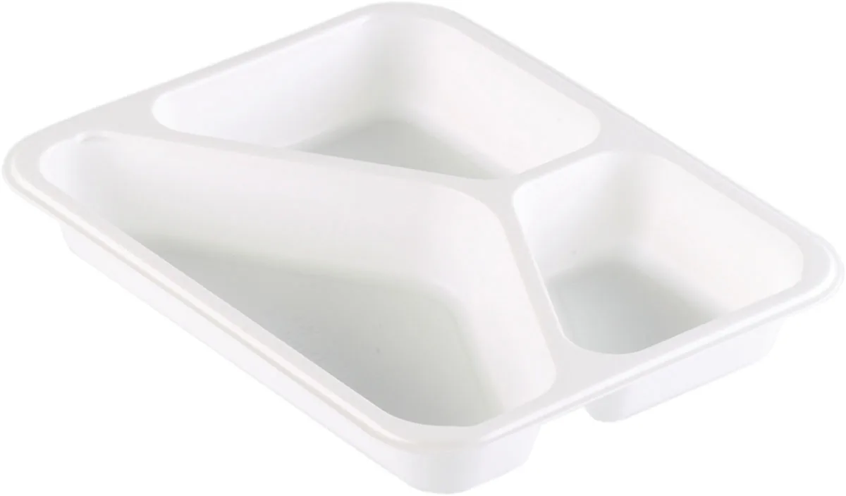 PP-Schale Caterline 745 ml · 227×178×32 mm · Weiß · PP · 3-Teilung