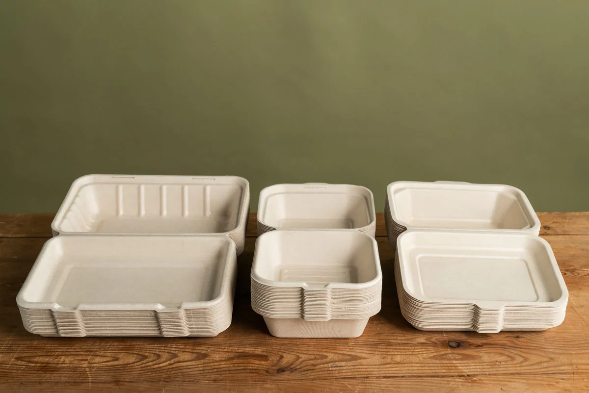 Snackbox 475 ml · 150×150×40 mm · Braun · Bagasse