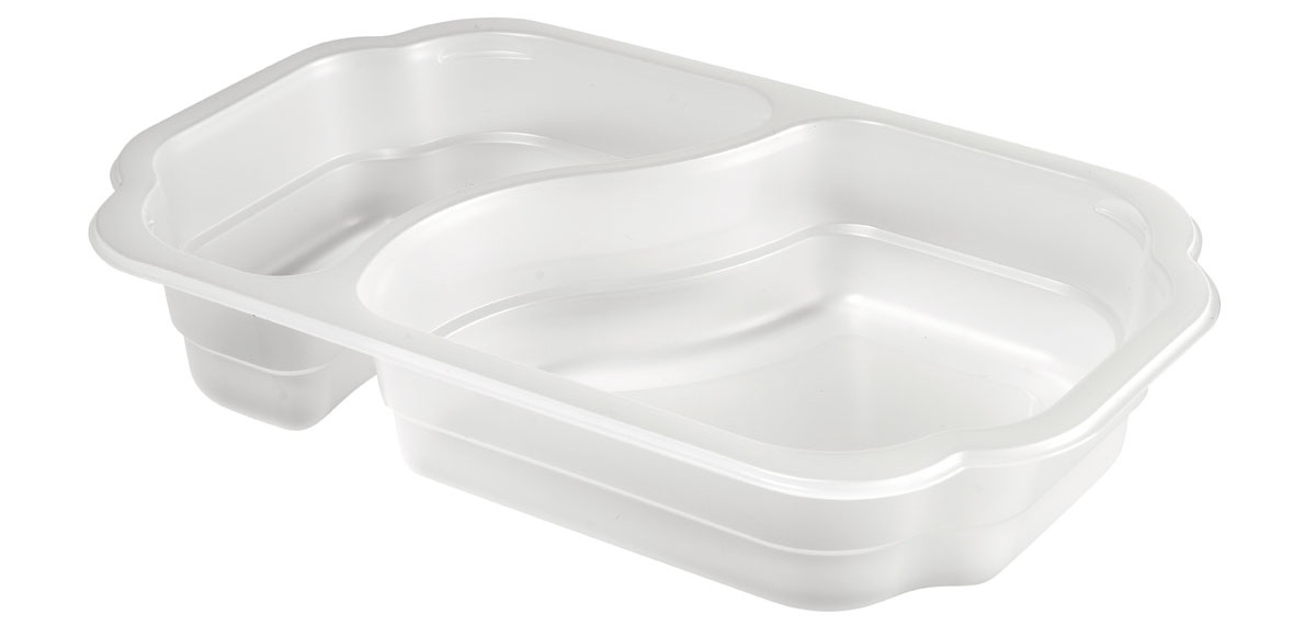 Kunststoff Schale Take-AwayPlus 250×159×45 mm - 700|400 ml - Transparent - 2-Teilung