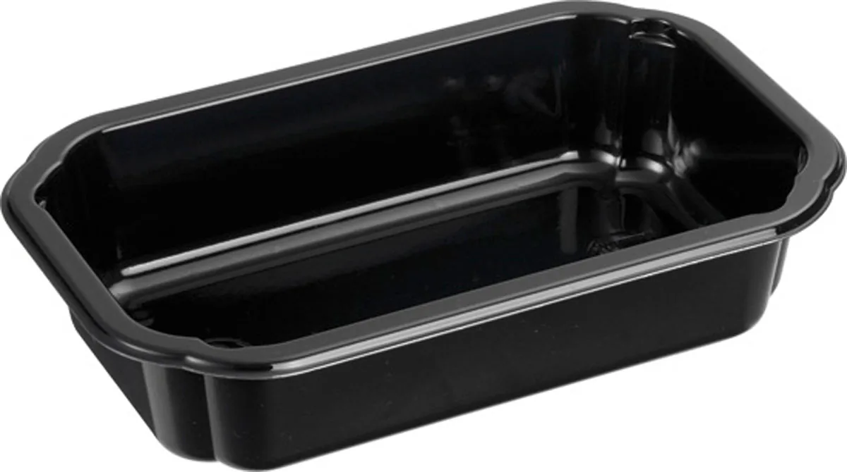 CPET-Schale 370 ml · 160×103×35 mm · Schwarz · CPET
