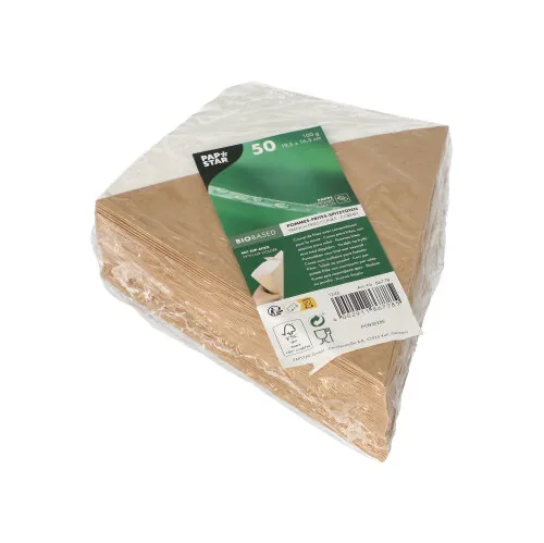 Spitztüte mit Dip-Ecke 100 g · 195×165 mm · Braun/Weiß · Karton