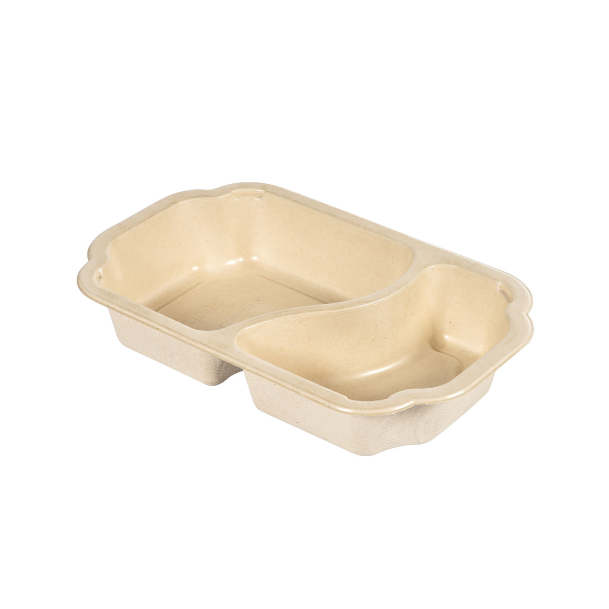 Schale Take-Away Fibre 250×159×45 mm - 625|360 ml - Braun - 2-Teilung