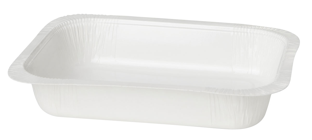 Karton/PET Schale 186×136×35 mm Weiß ungeteilt