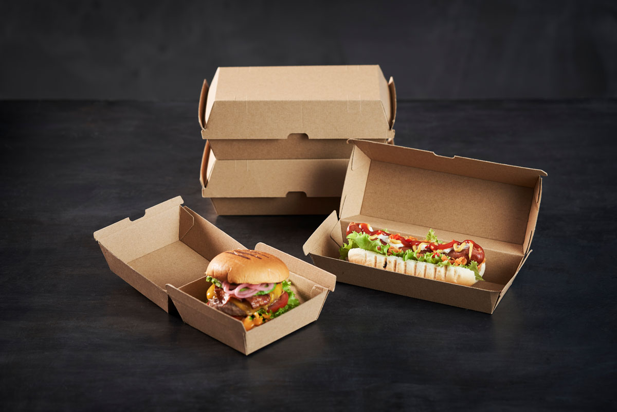 Burgerbox - 700 ml - 165×145×50 mm - Braun - ungeteilt