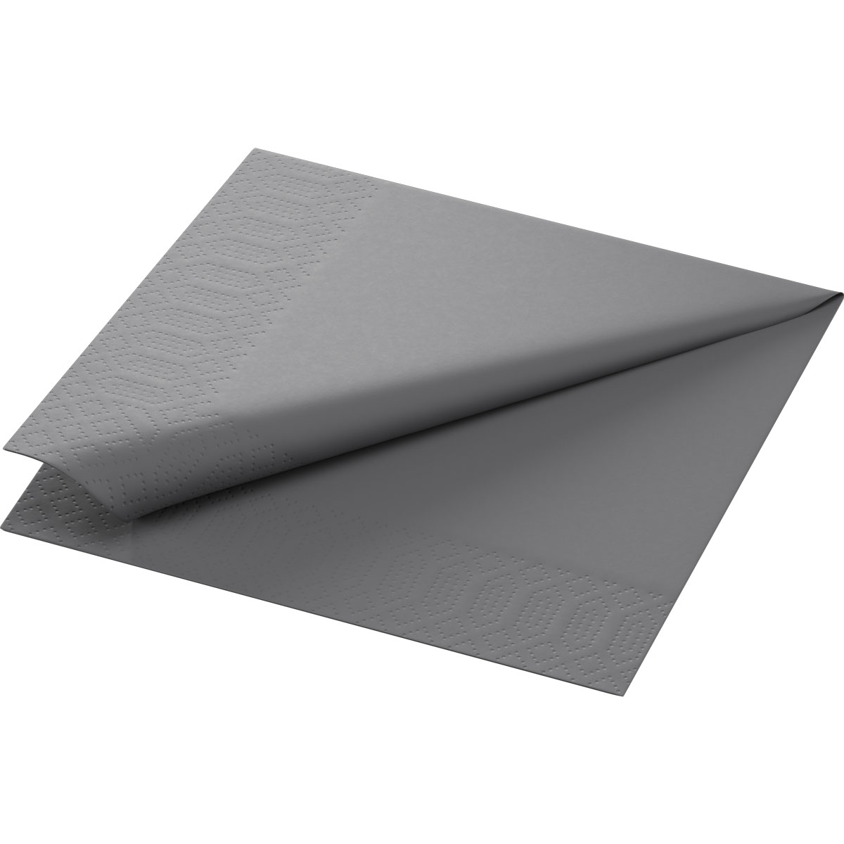 Serviette · 33×33 cm · Granite Grey · 3-lagig · 1/4 Falz · Tissue