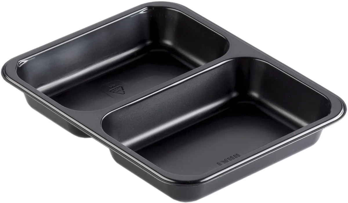 PP-Schale Caterline 810 ml · 227×178×32 mm · Schwarz · PP · 2-Teilung