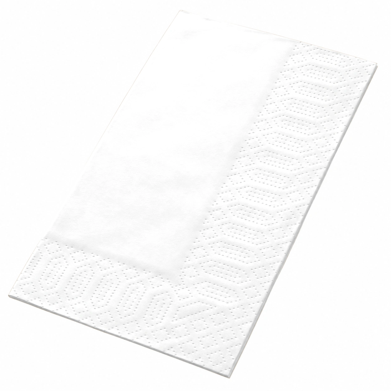 Serviette · 40×40 cm · Weiß · 2-lagig · 1/8 Buchfalz · Tissue