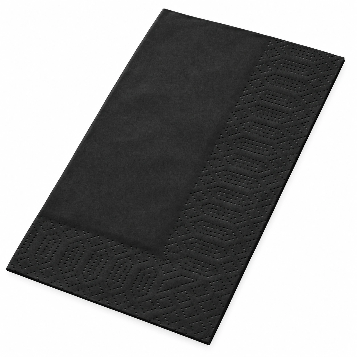 Serviette · 40×40 cm · Schwarz · 2-lagig · 1/8 Buchfalz · Tissue