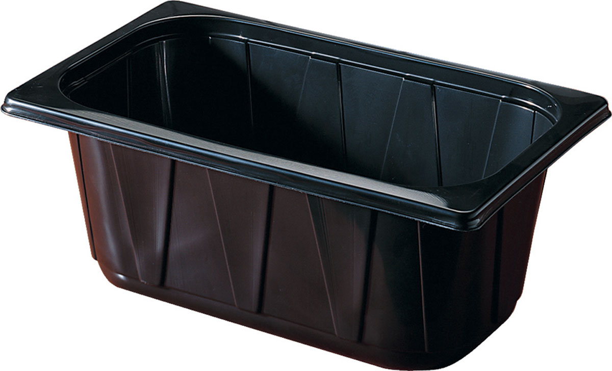 PP-Schale 1/4 GN 265×161×100 mm Schwarz ungeteilt