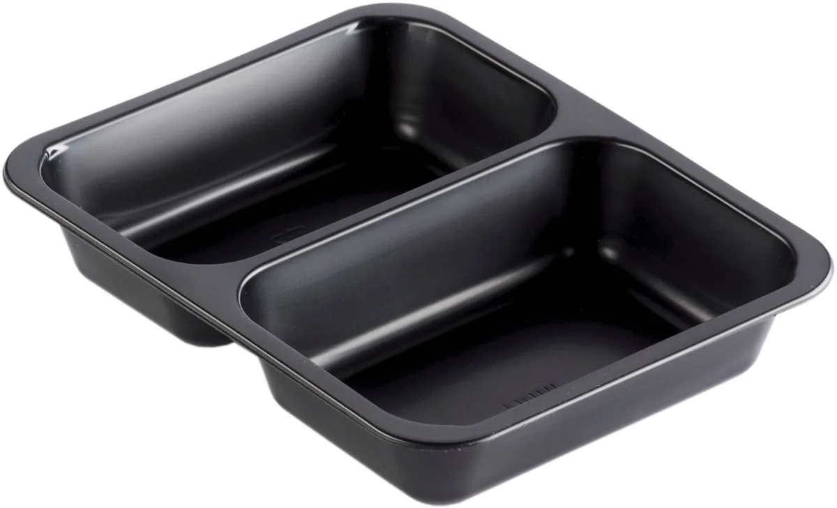 PP-Schale Caterline 227×178×40 mm - 550|480 ml - Schwarz - 2-Teilung