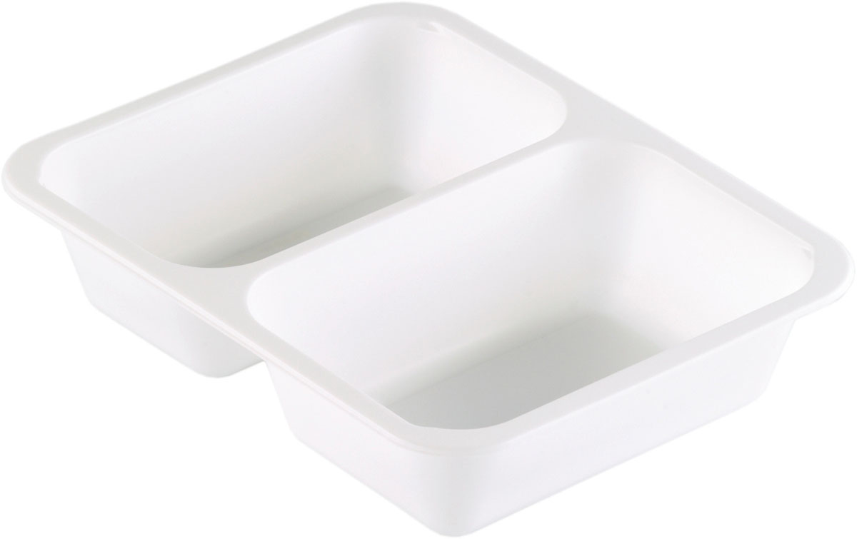 PP-Schale Caterline 227×178×50 mm - 645|540 ml - Weiß - 2-Teilung