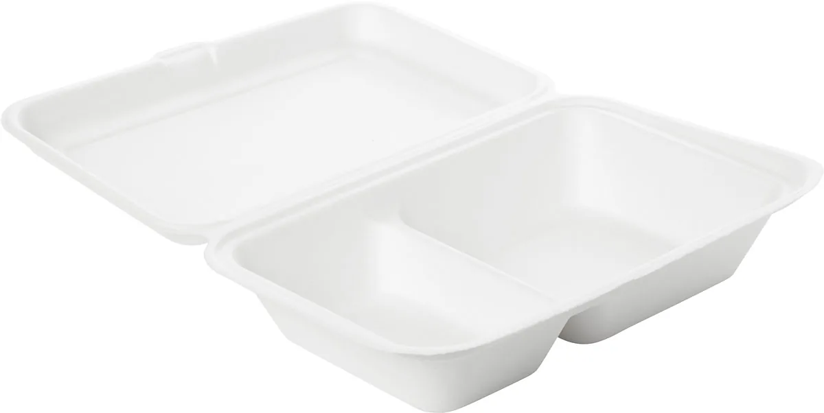 Menübox 470|300 ml · 241×163×65 mm · Weiß · Bagasse