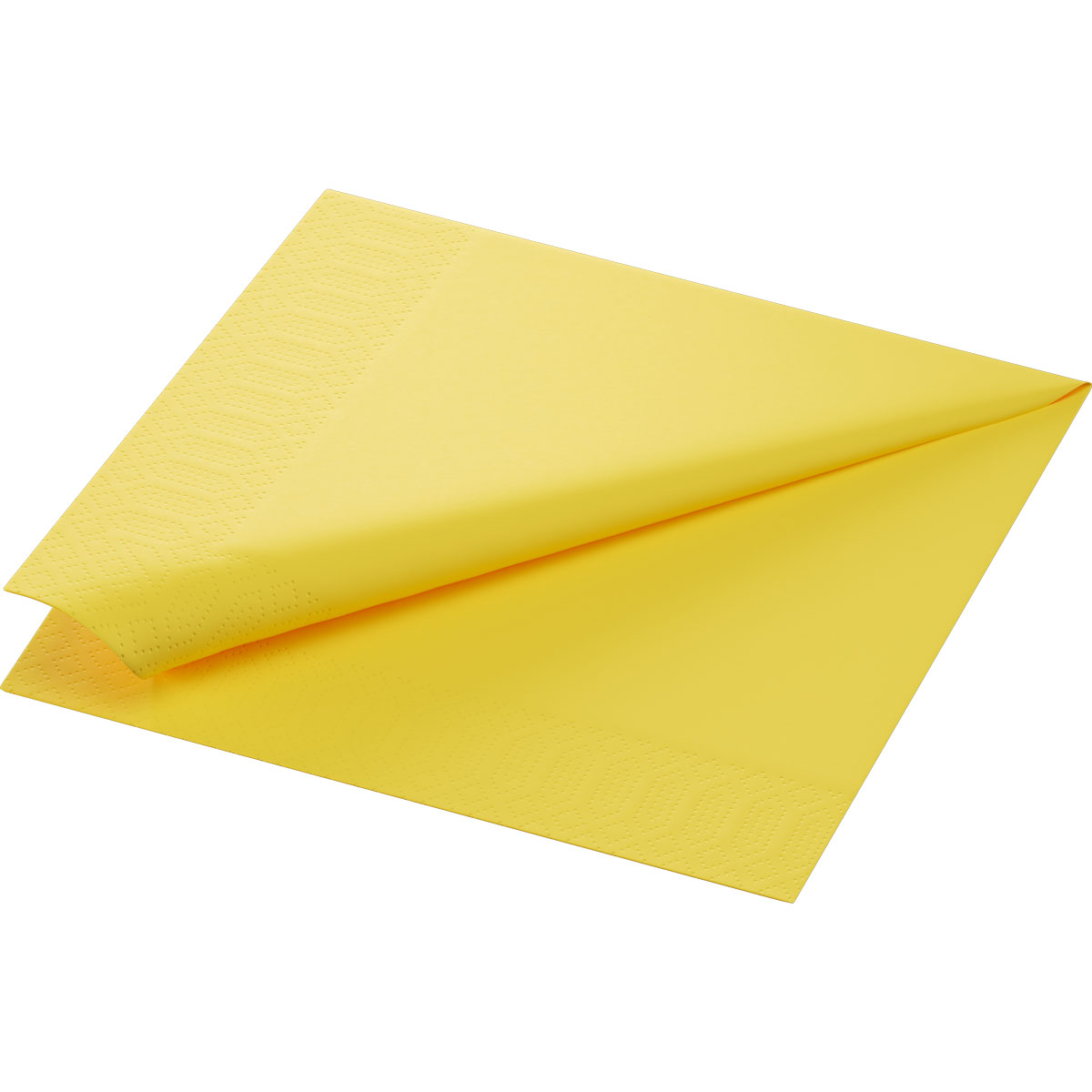 Serviette · 40×40 cm · Gelb · 3-lagig · 1/4 Falz · Tissue